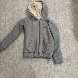 Bonpoint Gray Hoodie with Cream Lining